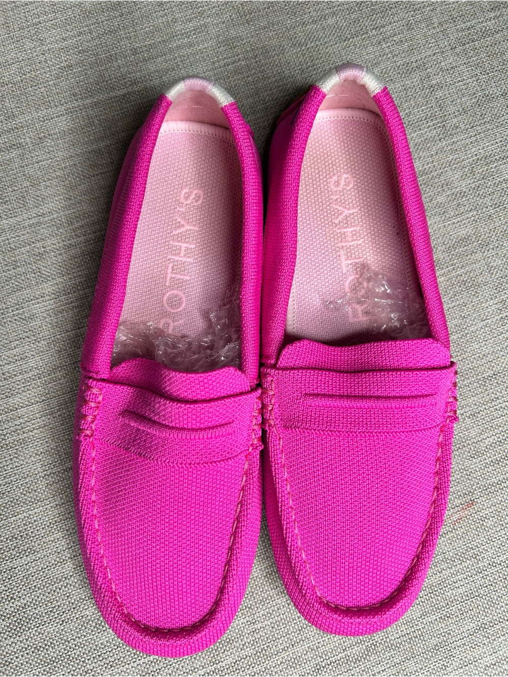 Rothy’s Bright Pink Women's Slip-On Loafers W6 clean/ bottom normal sign of wear